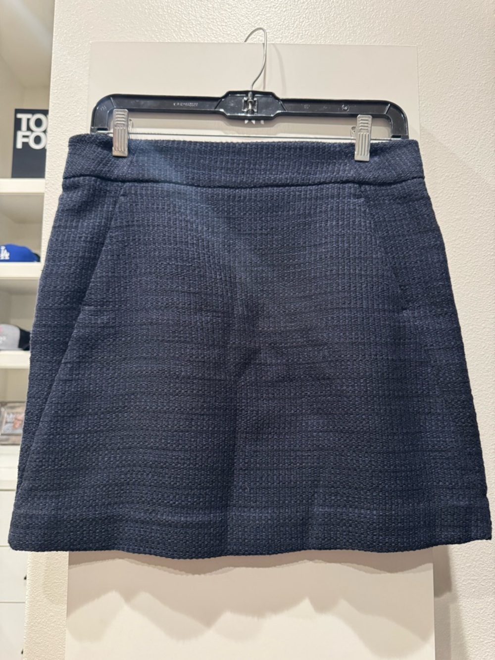 LOFT Navy Textured Mini Skirt